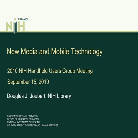 2010 NIH Handheld Users Meeting