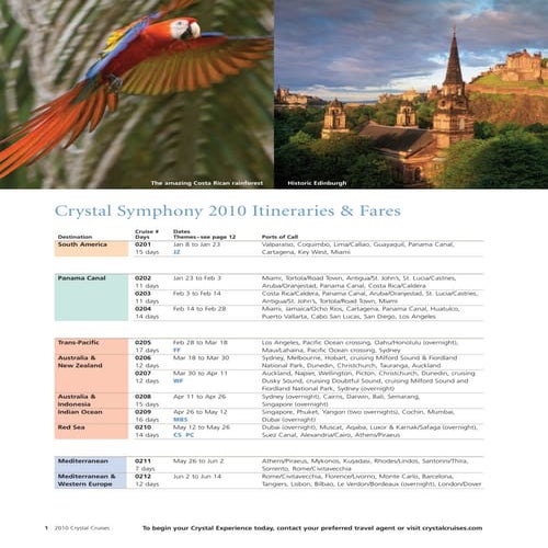 CRUCEROS CRYSTAL CRUISES 2010
