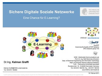 Kalman Graffi - Sichere Digitale Soziale Netzwerke – Eine Chance für E-Learni...