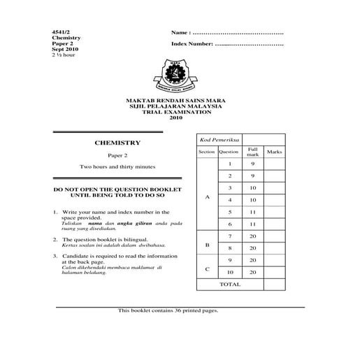 Chemistry 2-2010 MRSM