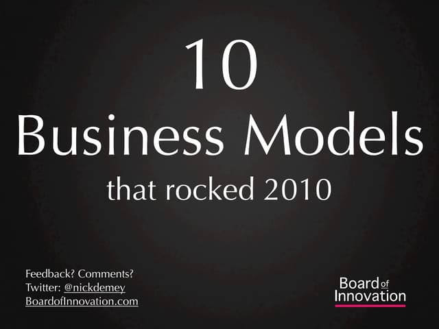 10 Business Models That Rocked 2010