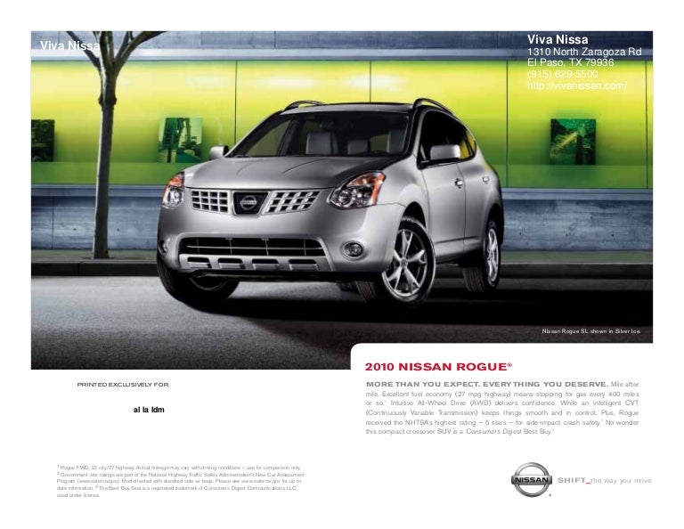 2010 Nissan Rougue Viva Nissan El Paso TX