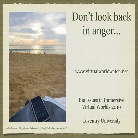 Don't look back in anger...