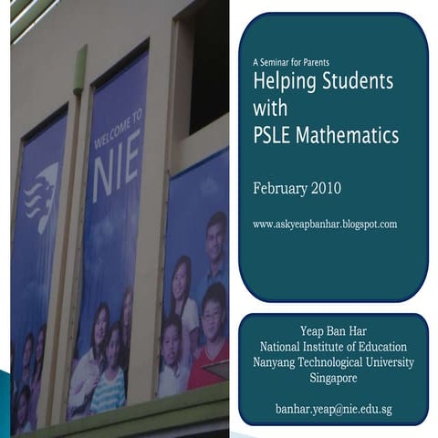 2010 PSLE Mathematics Seminar for Parents