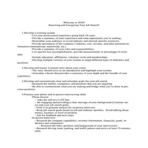 2010  Renewing And Reenergizing Your Job Search