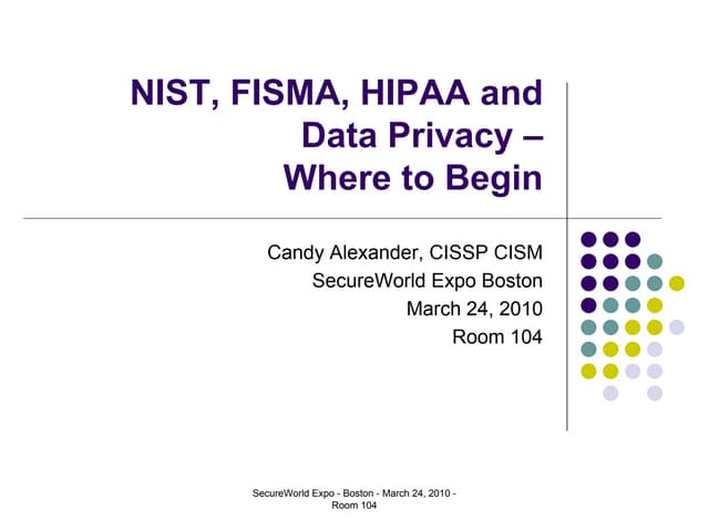 2010 Secure World Boston Nist