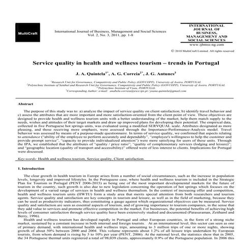 2010 service quality in health and wellness tourism – trends in portugal