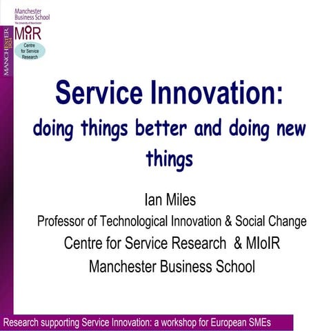 Research for innovative service SMEs