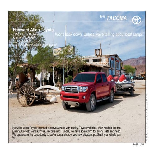 2010 Heyward Allen Toyota Tacoma Athens GA	