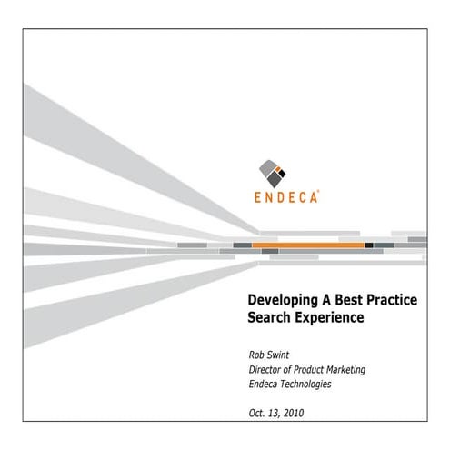 Endeca: Developing A Best Practice Search Experience