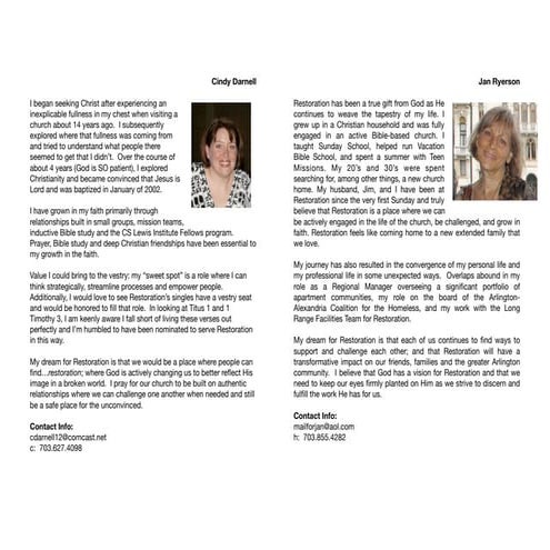 2010 Vestry Bio Book