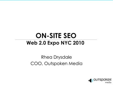 On-Site SEO Web 2.0 Expo 2010