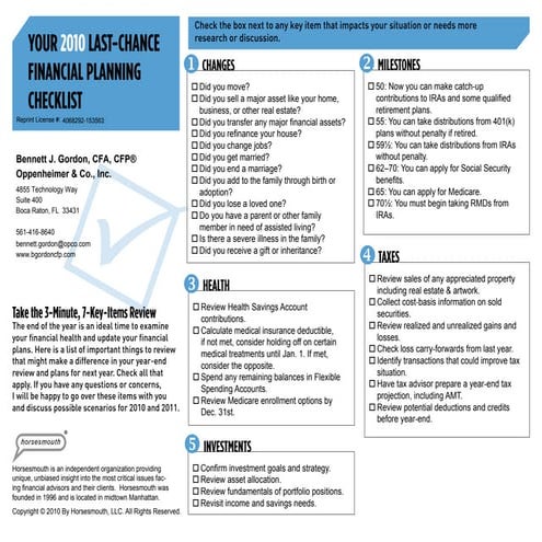 2010 year end checklist