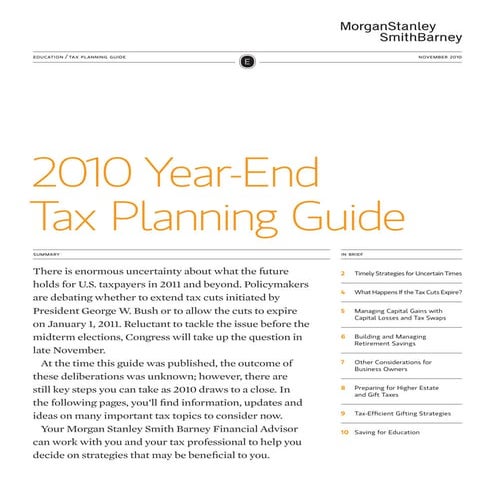 2010 year end tax planning