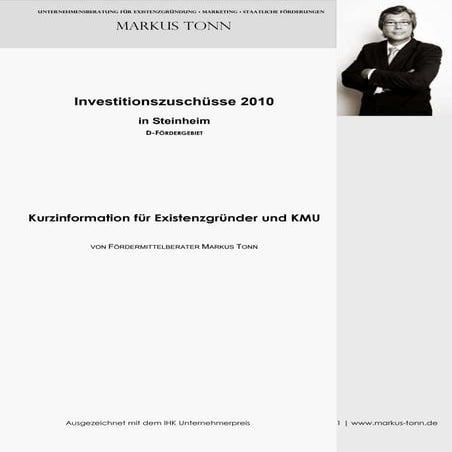 CONSULT 2010 | Steinheim: Foerderung - Finanzierung fuer Existenzgruendung | ...