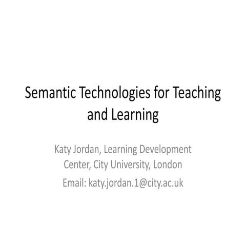 An introduction to the Semantic Web and Semantic Technologies for Learning an...