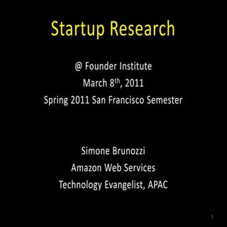 Startup Research (Founder Institute...