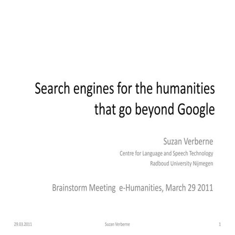 Search engines for the humanities that go beyond Google