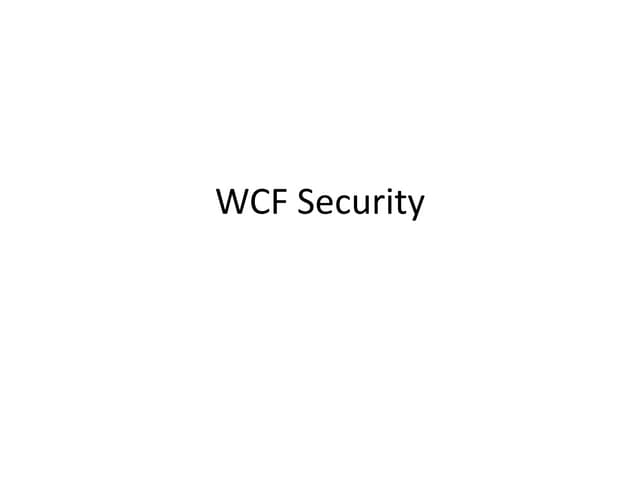 WCF security