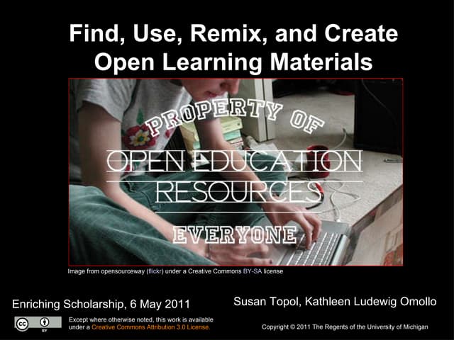 Find, Use, Remix, and Create Open Learning Materials