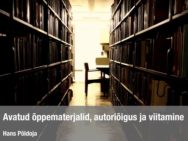 Avatud õppematerjalid, autoriõigus ja viitamine