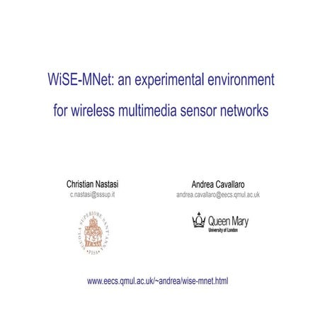 WiSE-MNet: an experimental environment for Wireless Multimedia Sensor Networks