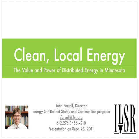 The Value and Power of Distributed Energy in Minnesota