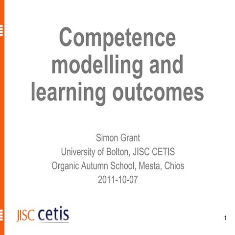 Competence modelling and learning outcomes