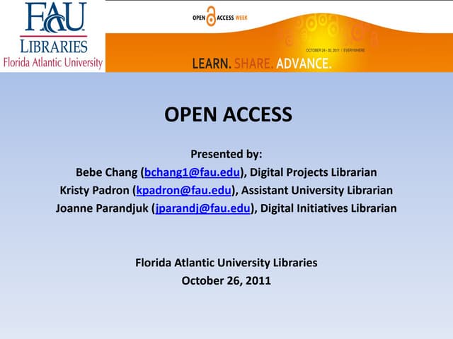 FAU Open Access Promotion