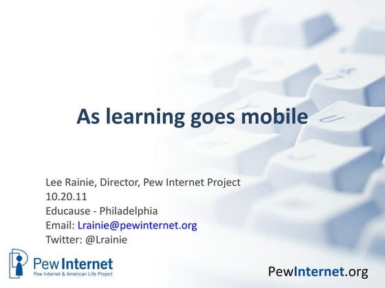 As learning goes mobile - Educause