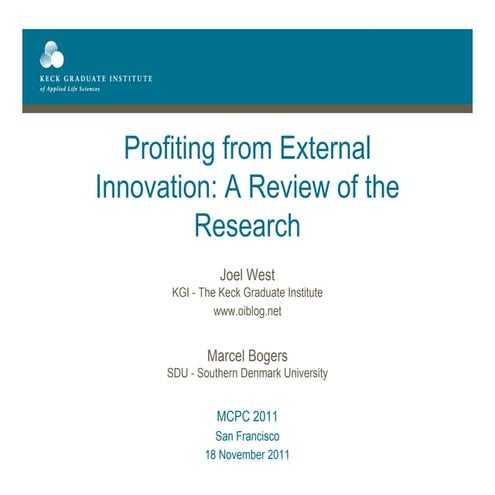 Profiting from External Innovation: A Review of the Research
