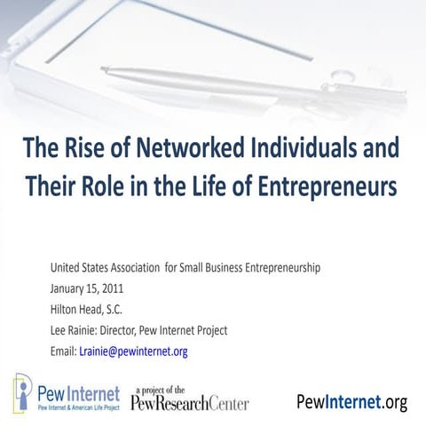 The Rise of Networked Individuals and Their Role in the Life of Entrepreneurs