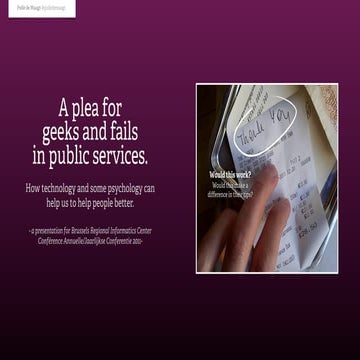 “A plea for geeks and fails in public services” for Brussels Regional Informa...