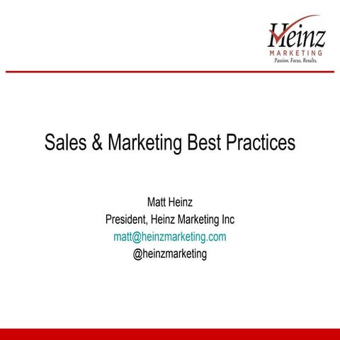 2011 Sales & Marketing Best Practices