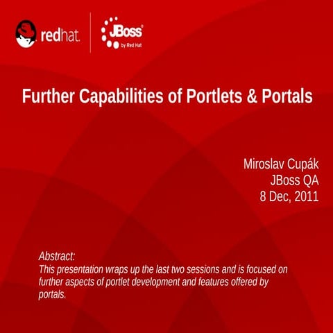 Further Capabilities of Portlets & Portals