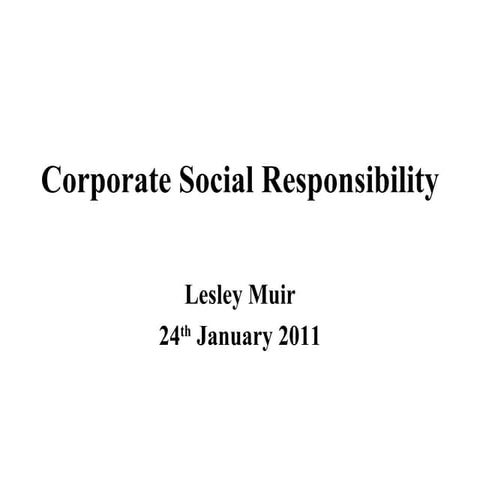 2011 Lecture Notes - MSc Corporate Communications 
