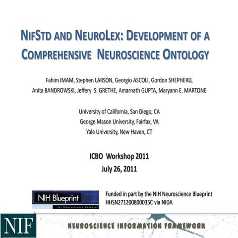 NIFSTD and NeuroLex: A Comprehensive Ontology Development Based on Multiple B...