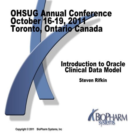 Introduction to Oracle Clinical Data Model