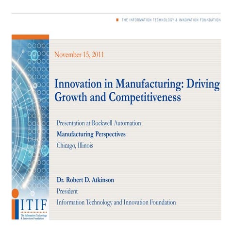 Innovation in Manufacturing: Driving Growth and Competitiveness