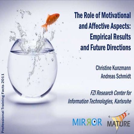 The Role of Motivational and Affective Aspects: Empirical Results and Future ...
