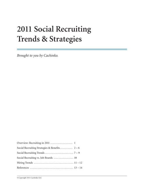 2011 Social Recruiting Trends & Strategies