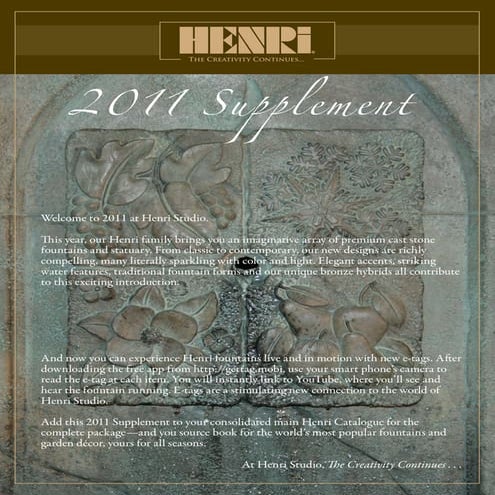 Henri Studio Fountains 2011 Catalog