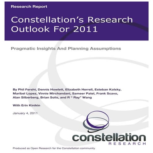 Constellation's Research Outlook For 2011