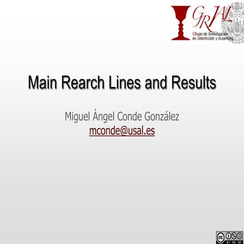 Main Research Lines and Results - Máster TIC