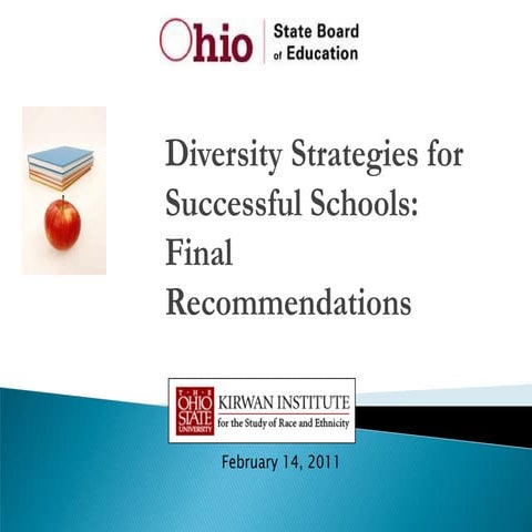 Diversity Strategies for Successful Schools: Final Recommendations