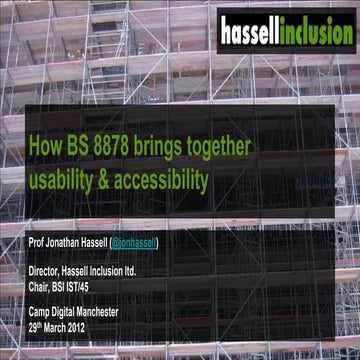 How BS8878 brings together usability & accessibility