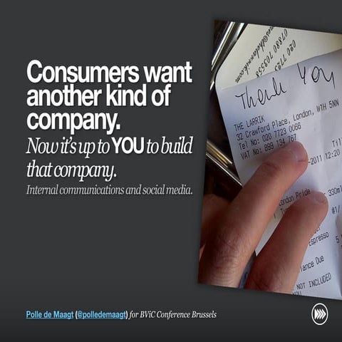 Social media and internal communications: "Consumers want another kind of com...