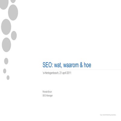 SEO Basic - Ronald Bruin