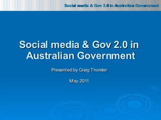 Gov 2.0 in australian government 