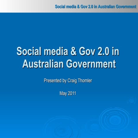 Gov 2.0 in australian government 